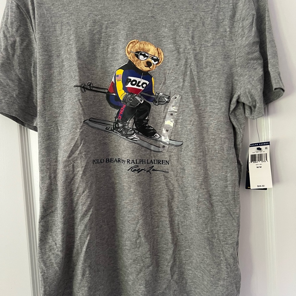 Gray Polo Bear Graphic T-Shirt